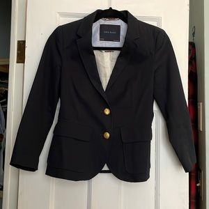 Zara Navy Cotton Blazer